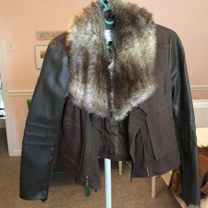 BCBGeneration moto style jacket with faux fur collar